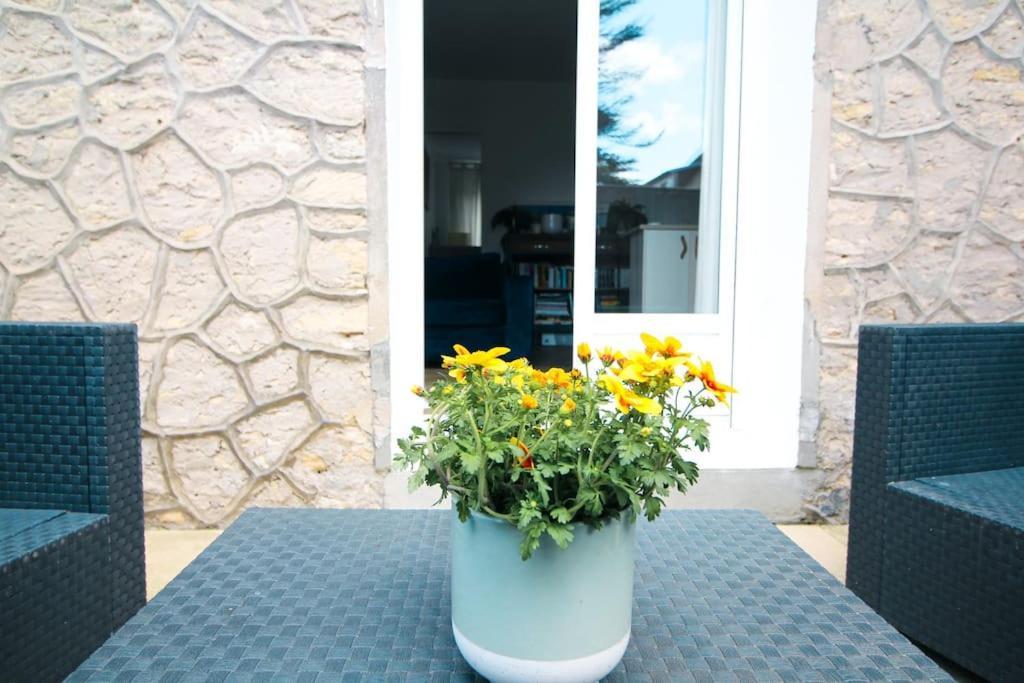 Appartement Avec Terrasse Privee, Plage A Pied Saint-Aubin-Sur-Mer  Bagian luar foto